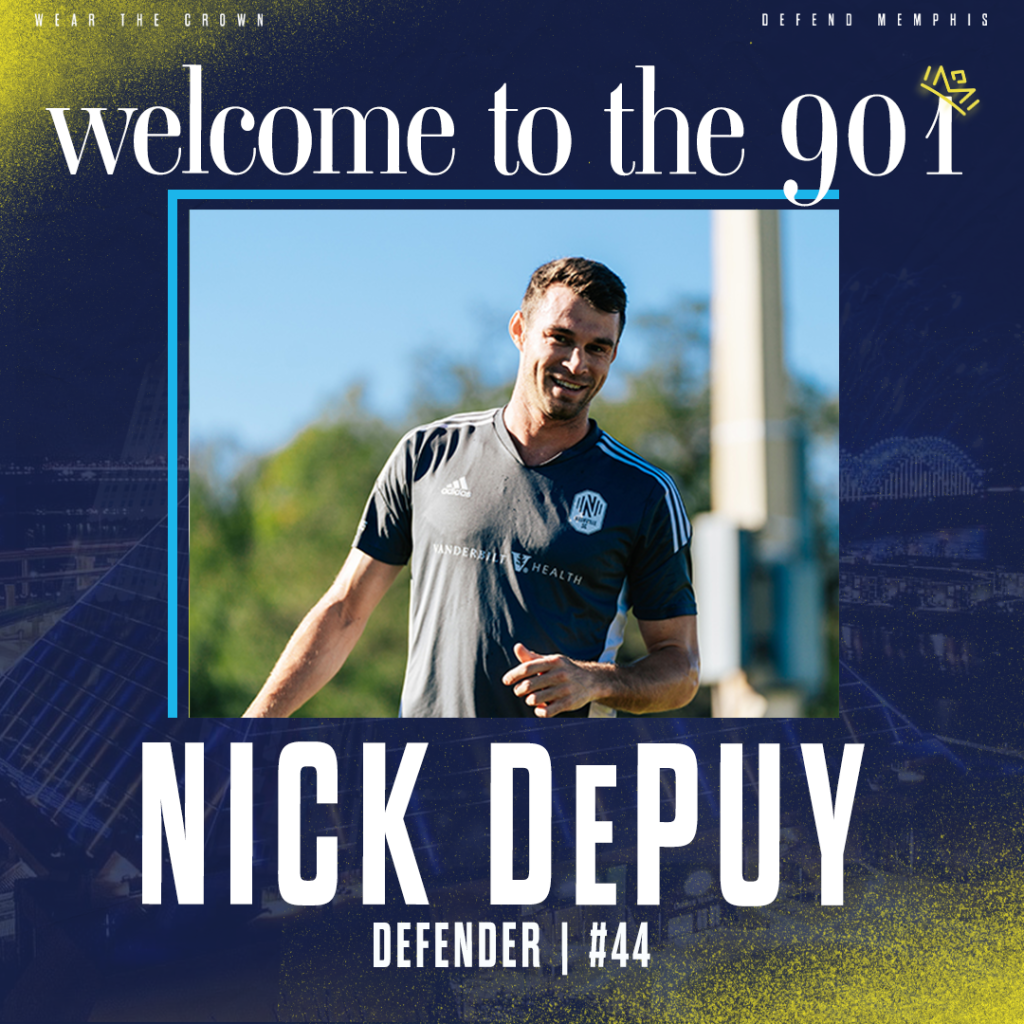 Nick DePuy is will play for Memphis 901 FC on a short-term loan